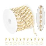 KYUNHOO 13 Feet/4M White Oil Drip Chain for Jewelry Making Twist Lip Chain Roll Gold Plated Brass Chain Link for Necklace Bracelet Earring Making Finding Supplies