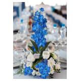 Fqueelvys 10 PCS Artificial Orchids Fake Orchid Silk Flowers 27 Inches Blue Flowers Artificial for Decoration Faux Orchid Artificial Orchid for Wedding Dinning Home Decoration(Blue)