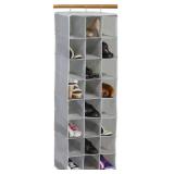 See Pattern in Photos Simple Houseware 24 Section Hanging Shoe Shelves Closet Organizer, Gray