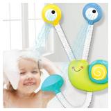 Dwi Dowellin Bath Toys for Kids, Upgrade Automatic Snail Water Pump with 2 Bath Shower Head Toys, Kids Baby Water Toys Bathtub Toys for Toddler Child Gift for Boys & Girls