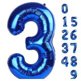 Number Balloons 40 Inch Large Navy Blue 3 Balloon for Three Year Old Birthday Decor, 3rd 13 30 31 Birthday Party, Wednesday Addams Party Decorations