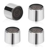 4 Pcs Faucet Aerator,22mm Kitchen Sink Aerator Faucet Filter with Chrome Brass Shell 55/64 inch Female Thread Water Saving Faucet Aerator with Gasket for Bathroom