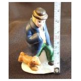 Porcelain Figurine- Man in coat with dog