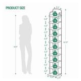 Hzuaneri Vertical Shoe Rack, Shoe Shelves, Wood Shoe Organizer for Closet, Entryway, Shoe Tower for Small Spaces, Free Standing, Adjustable, with 2 Hooks, 10 Tier White Gold SR11213A