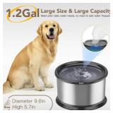 Twinsing 4.5L/1.2Gal Dog Water Bowl, No Spill Stainless Steel Slow Water Bowl for Medium Large Dogs, Large Capacity Splash Proof Dog Slow Water Feeder with Anti-Slip Mat for Mess Drinkers