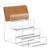 DOITOOL 4- Tier Handbag Purse Riser Display Shelf, Clear Acrylic Wallet Display Stand Holder, Jewelry Display Riser Shelf for Display Or Collection