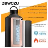 ZUWOZU 1 Gallon Water Bottle Insulated, Large Water Bottle Stainless Steel with Straw & Spout & Handle, Big Gallon Water Jug 128oz for Hot & Cold Liquid, Camping, Sports & Outdoor, Black