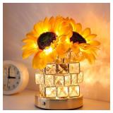 AMWGIMI Sunflowers Flower Lamp Touch Lamp,Rechargeable Cordless Table Lamp, 3-Colour Infinitely Dimming Battery Powered Small Night Light,Gift for Mom for Valentine Day,Mothers Day,Xmas,Birthday