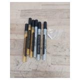 Metallic Acrylic Paint Pens for Rock Painting, Stone, Ceramic, Glass, Wood, Fabric, Canvas, Metal, Scrapbooking (6 Pack) Set of 3 Gold & 3 Silver Acrylic Paint Markers Water-Based Extra-Fine Tip 0.7mm