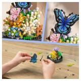 QLT QIAOLETONG Flower Bouquet Building Kit for Adults, 530 PCS Animals Flowers Botanical Collection Mini Building Blocks Set, Valentine