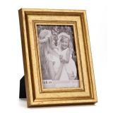 Yaetm 4x6 Picture Frame Gold Set of 4, 1.4 Wide Molding & Rustic Gold Photo Frames with HD Tempered Glass, Display on Table Top & Wall Mounting (4 pack, Gold)