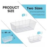 Sieral 4 Pcs Pegboard Baskets Metal Wire Shelf Baskets Peg Board Organizer Accessories Wall Mount Organizer Attachments for Garage Workbench Various Tool Accessories, 2 Sizes (White,Small, Large)