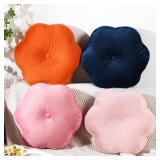 Barydat Flower Pillow Velvet Soft Decorative Throw Pillow Cushion Seating Cute Flower Shaped Floor Pillow Plush Flower Seat Cushion for Couch Bedroom Sofa Chair, 16