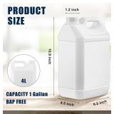 8 Pack 1 Gallon Plastic Jug with Child Resistant Lid Jugs with Ergonomic Handle Reusable BPA Free Storage Containers, HDPE Construction for Residential or Commercial Use