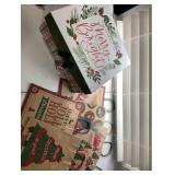 Large Christmas Box 14x22x6 inch Merry and Bright PLUS 6 Gift Bags