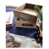 Christmas Bundle - Believe in the Magic of Christmas Tabletop Decor Wooden Boxes (2) Family and Blessings, Pinecone Garland and more