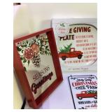 Christmas Giving Plate, and 3 Tabletop Decorations