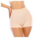 Womens Slip Shorts for Under Dress Seamless Shapewear Boyshorts Tummy Control Panties Shaping Shorts(#1 Beige(mid rise),Medium)