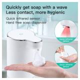 LAOPAO Soap Dispenser, Automatic Foaming Hand Soap Dispenser Touchless Foam Soap Dispenser Rechargeable Bathroom Countertop Soap Pump for Kids Xmas Gift 300ml