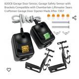 820CB Garage Door Sensor, Garage Safety Sensor with Brackets Compatible with Chamberlain Liftmaster Sears Craftsman Garage Door Opener Made After 1997