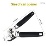 Safring Can Opener Manual, Handheld Strong Heavy Duty Stainless Steel Can Opener, Comfortable Handle, Sharp Blade Smooth Edge, Can Openers with Multifunctional Bottle Opener