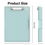 Rimilak Plastic Clipboard with Storage, Side Opening Clip Boards with 2 Storage Case, High Capacity Nursing Clipboards with Heavy Duty Clips for Work School Office Supplies, Dark Green