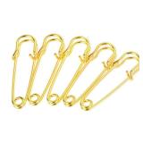 MECCANIXITY Safety Pins 1.77 Inch Large Metal Sewing Pins for Blankets Crafts Brooch Making Gold Tone 15Pcs