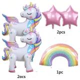 5 Pcs Self Standing Unicorn Balloons 3D Rainbow Balloon Star Balloons Unicorn Party Supplies Foil Unicorn Balloons For Unicorn Birthday Party Decorations