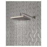 Delta Faucet Single-Spray Rain Shower Head Brushed Nickel, Rainfall Shower Head, Square, Metal Shower Head, Stainless RP50841-SS - Retail: $114.47