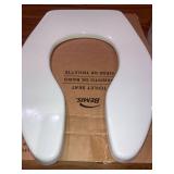 BEMIS 1955CT Commercial Heavy Duty Open Front Toilet Seat no cover will Never Loosen & Reduce Call-backs, ELONGATED, Plastic, White (Retail $33.62)