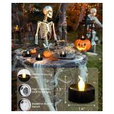 merrynights Black Candles, 24 Pack Tea Lights Candles Battery Operated, LED Tealight Candles, Halloween Flameless Candles for Fall, Holiday Decor, Theme Party, DIY -1.4" D X 1.3