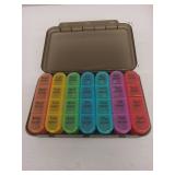 Odaro Weekly Pill Organizer 4 Times a Day, Daily Pill Box 7 Day, Large Travel Pill Case with 28 Compartment to Hold Medicine, Vitamin and Supplement (Color)