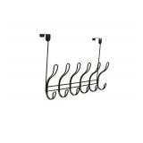 FantasHome Twisted Design Over The Door Hook Rack, Over The Door Towel Rack, Door Hanger, Door Coat Hanger, Over The Door Coat Rack, for Bathroom, Bedroom or Laundry Room (Black with 12 Hooks)