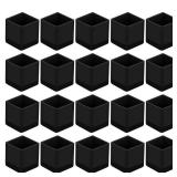 20 Pcs Black Silicone Floor Protectors for Chairs Leg, Square Bar Stool for Flexible Floor Protector Hardwood Floors Patio Indoor Chair Table Bed (20x20mm/0.78"x0.78")