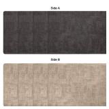 Myir JUN Placemats Dual Sided, Faux Leather Place Mats Set of 6 Indoor Placemats for Dining Table Outdoor Placemats Manteles Individuales Square Non-Slip Washable Table Mats (Gray Beige, Set of 6)