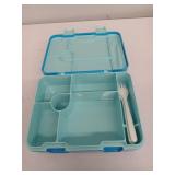 HAWEEK Bento Box for Kids, Chill Lunch Box with Reusable Ice Pack, Leak-proof 5-Compartment Bento Lunch Container with Portable Handle All Seasons (Blue)