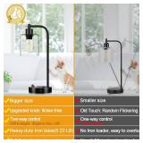 !! ONLY 1 !! Set of 2 Industrial Table Lamps with 2 USB Port, Fully Stepless Dimmable Bedside Lamps for bedrooms, Nightstand Desk Lamps with Seeded Glass Shade for Reading Living Room Office 2 LED Bul