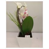 HOMESEASONS Homeseaons Orchid Lamp-LED Lighted Orchid Arrangements,Pre Lit Artificial Orchid,Light Up Flower Lights, Faux Orchid Phalaenopsis Arrangement (White)