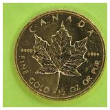 1986 Gold Maple Leaf 1/2 oz