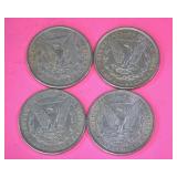 Lot (4) Morgan Silver Dollars