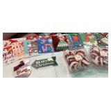 Assorted Gift Bags (8), Merry Round Ornament, Beary Christmas Tree Ornament, and Two-Packs of Red and White Ornaments (4 in ea pack)