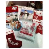 Childâs Stocking, Build a Snowman Kit, Bag of Snowflakes, and Four Mini Stockings