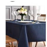 Rectangular Table Cloth Spillproof Wrinkle Resistant Soft Tablecloth for Kitchen Dinning Tabletop Decoration Outdoor Picnic Rectangle 52 x 90 Inch Navy Blue (Set of 2) (Retail Approx $36.00)