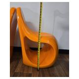 (2) Orange Modern Futuristic Chairs