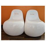 (2) White Modern Futuristic Chairs