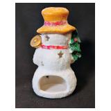 Snowman tea light holder