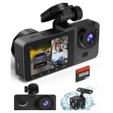 Dash Camera for Cars,4K Full UHD Car Camera Front Rear with 32GB Card,Built in Super Night Vision,2.0