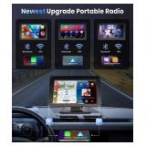 Podofo Wireless CarPlay Car Screen, 7 inch HD IPS Touchscreen Portable Car Radio Receiver, Car Stereo with Android Auto/Ariplay Mirror Link/Bluetooth/GPS, for Car Truck SUV Pickup RV Van