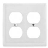 Lot of 6 Hubbell NPJ82W White Mid-Size Two Gang Duplex Receptacle Wall Plate New in pkg