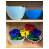 Plastic Serving Bowls (4) and Craft Containers (6)